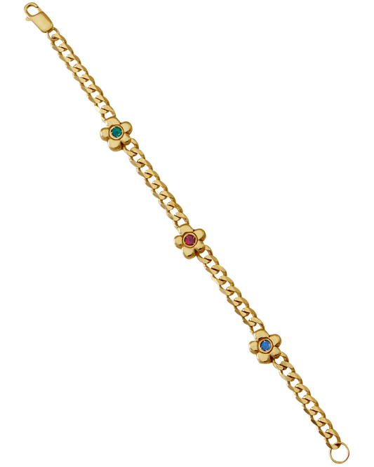 Flower Bracelet Multi — Gold